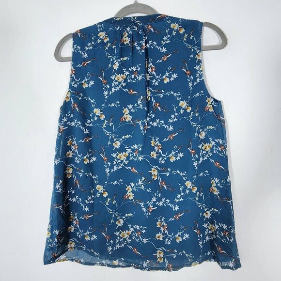 Papermoon Blue Sleeveless Floral Top Size Small NWT Floral Boho Blouse - Picture 4 of 10